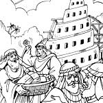 История вавилонской башни. Библейские раскраски.